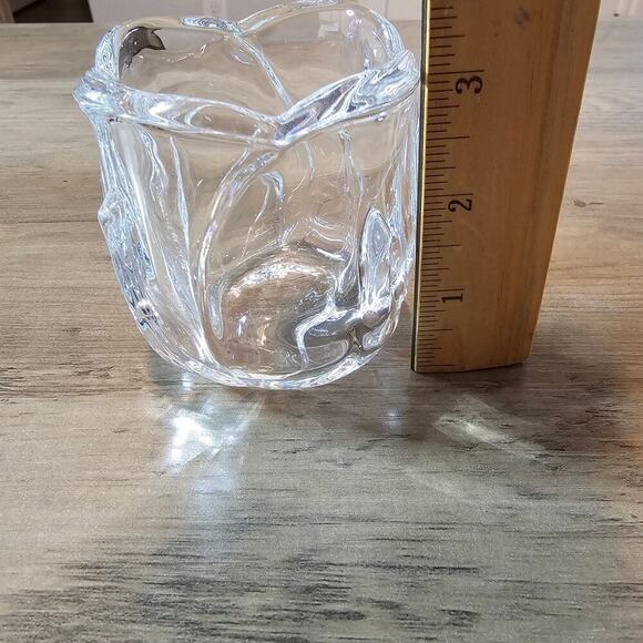 Vintage Crystal Votive Tulip Candle Holder Clear Heavy Flower Retro Glam Classic - Picture 10 of 10